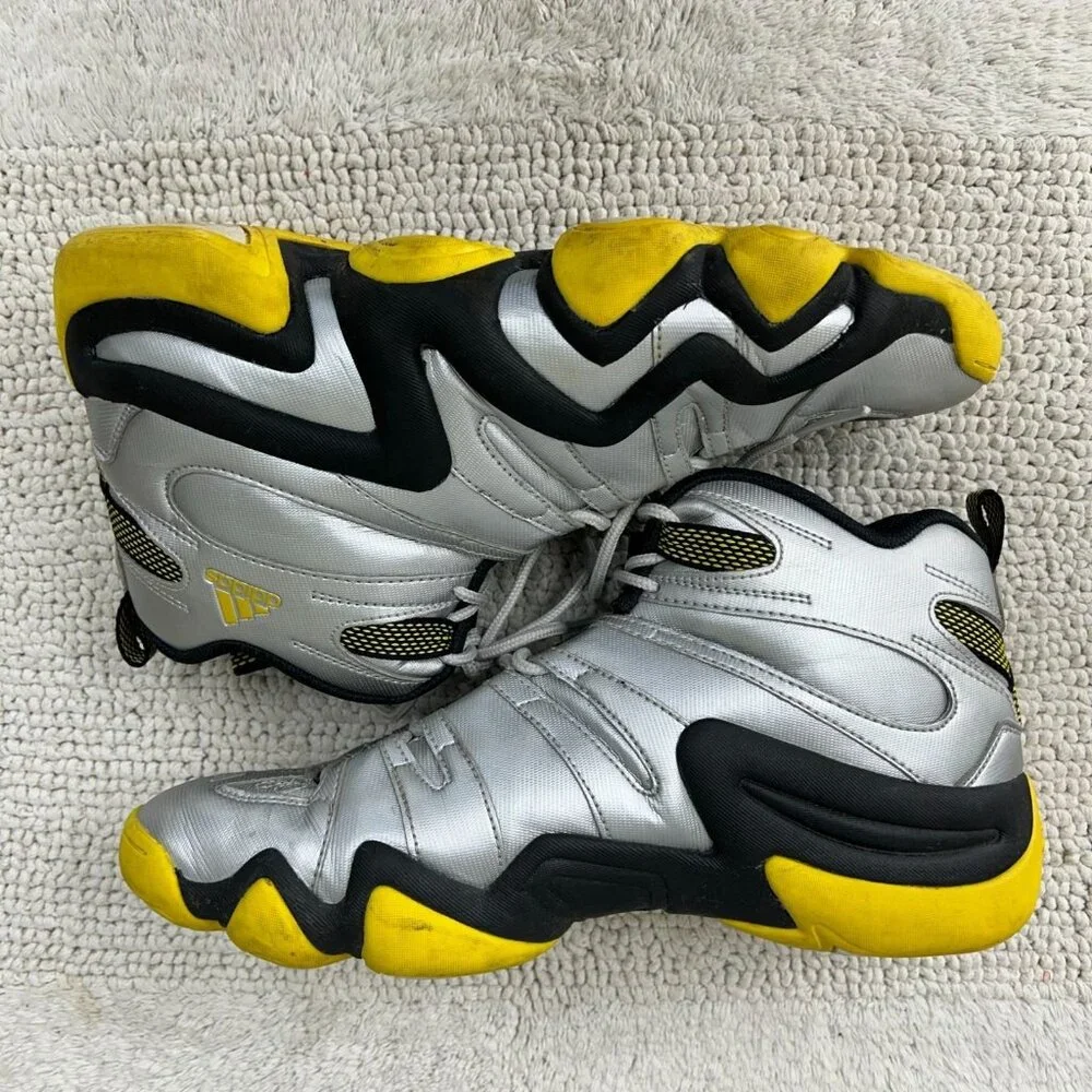 Vintage‎ Adidas Crazy 8 Shoes Mens 10 Kobe Metallic Silver Yellow Basketball Rap